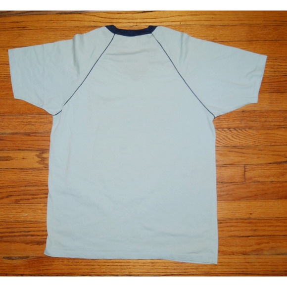 Vintage 70s 80s Great Smokey Mountains Vneck L Ringer TShirt Bear Trees USA Made - Picture 4 of 10